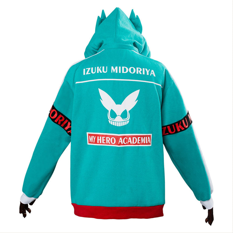 Teen Hoodie My Hero Academia Boku no Hero Izuku Midoriya Deku Zip Up Sweatshirt Unisex