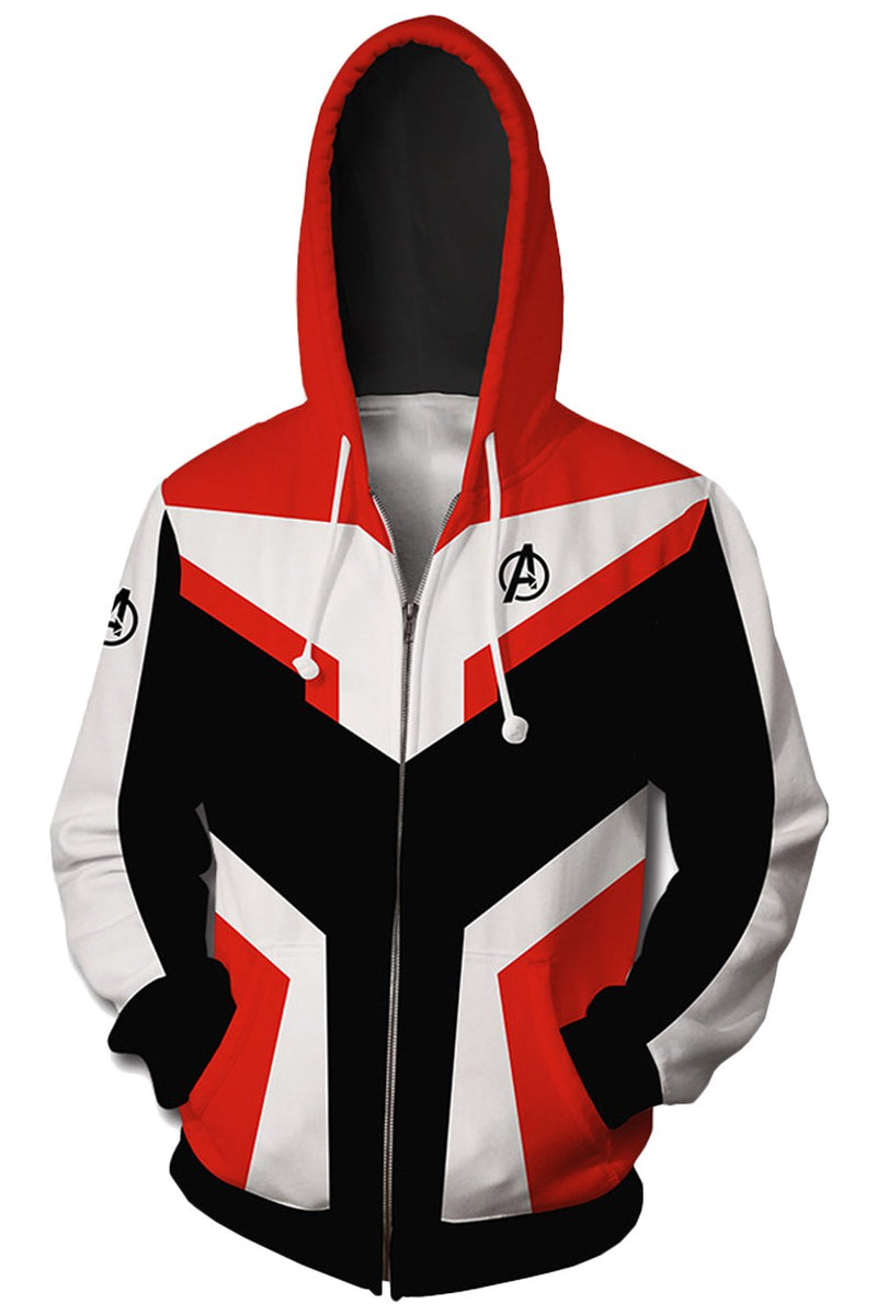 Teen Hoodie Avengers 4 Endgame Quantum Realm Suit Zip Up Jacket Sweatshirt For Adults Unisex