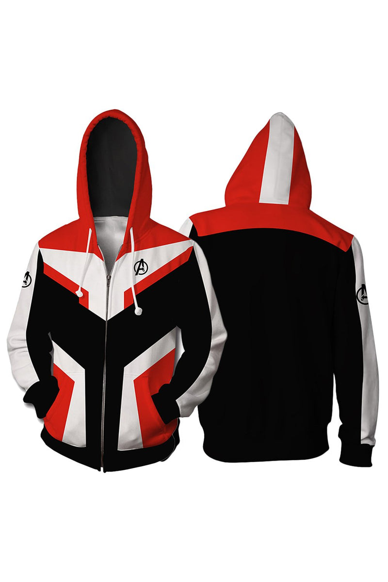 Teen Hoodie Avengers 4 Endgame Quantum Realm Suit Zip Up Jacket Sweatshirt For Adults Unisex