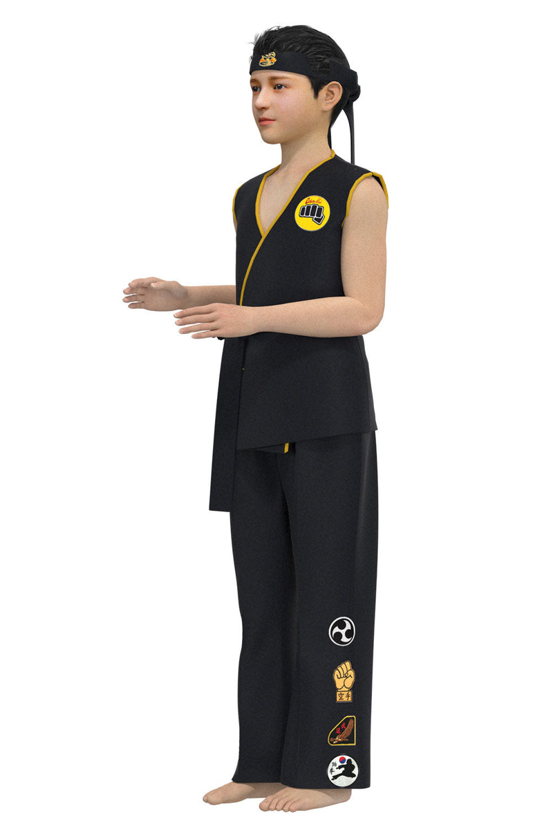 Karate Kid Cobra Kai Kids Children Halloween Carnival Suit Cosplay Costume