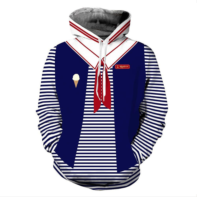 Stranger Things Scoops Ahoy Steve Cosplay Costume Pullover Hoodie