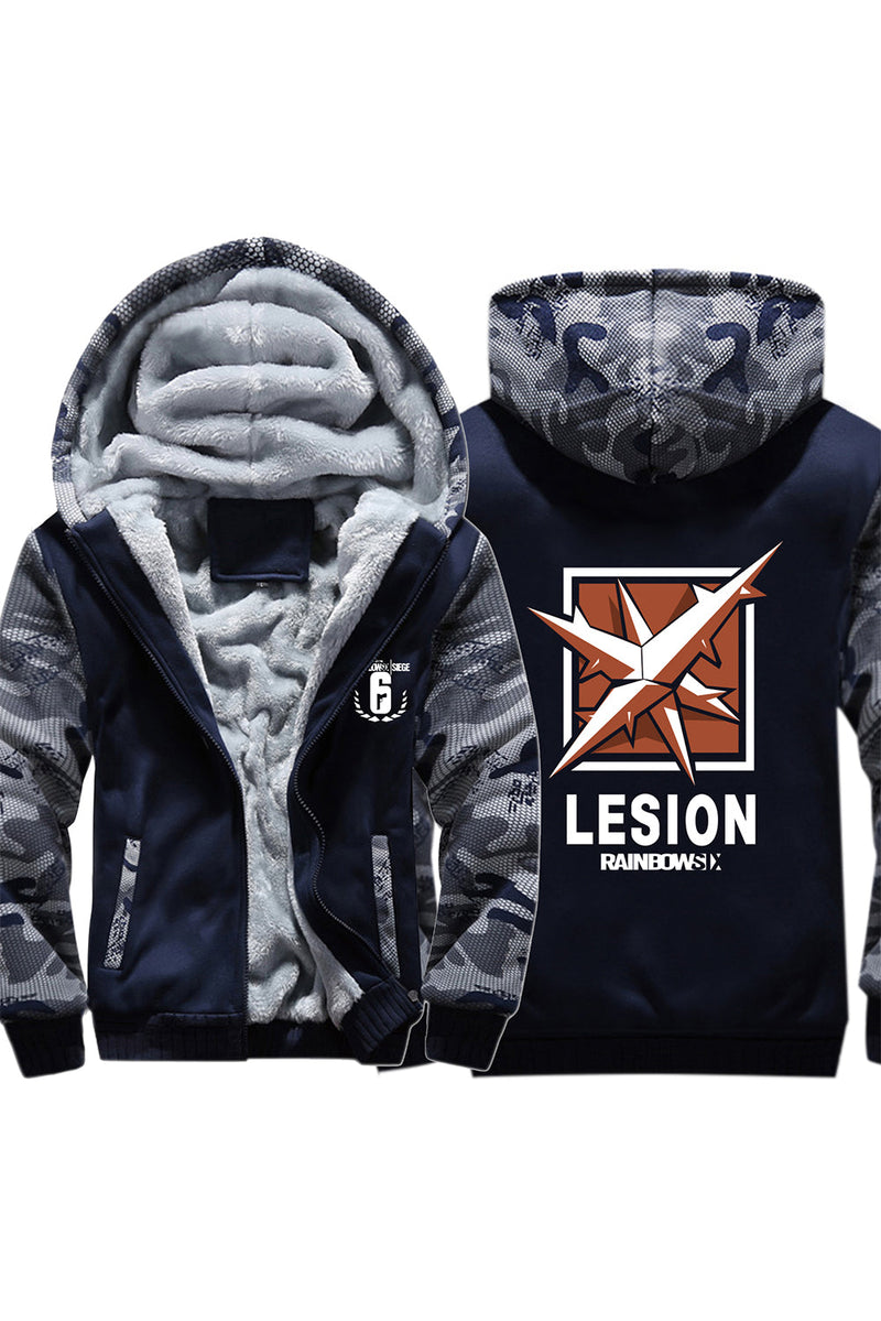 Tom Clancy's Rainbow Six Siege Lesion ELAS Hoodie Thich Windter Jacket Camouflage