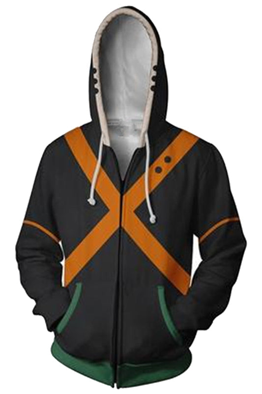 My Hero Academia Hoodie Boku no Hero Bakugou Katsuki Zip Up Hoodie Unisex