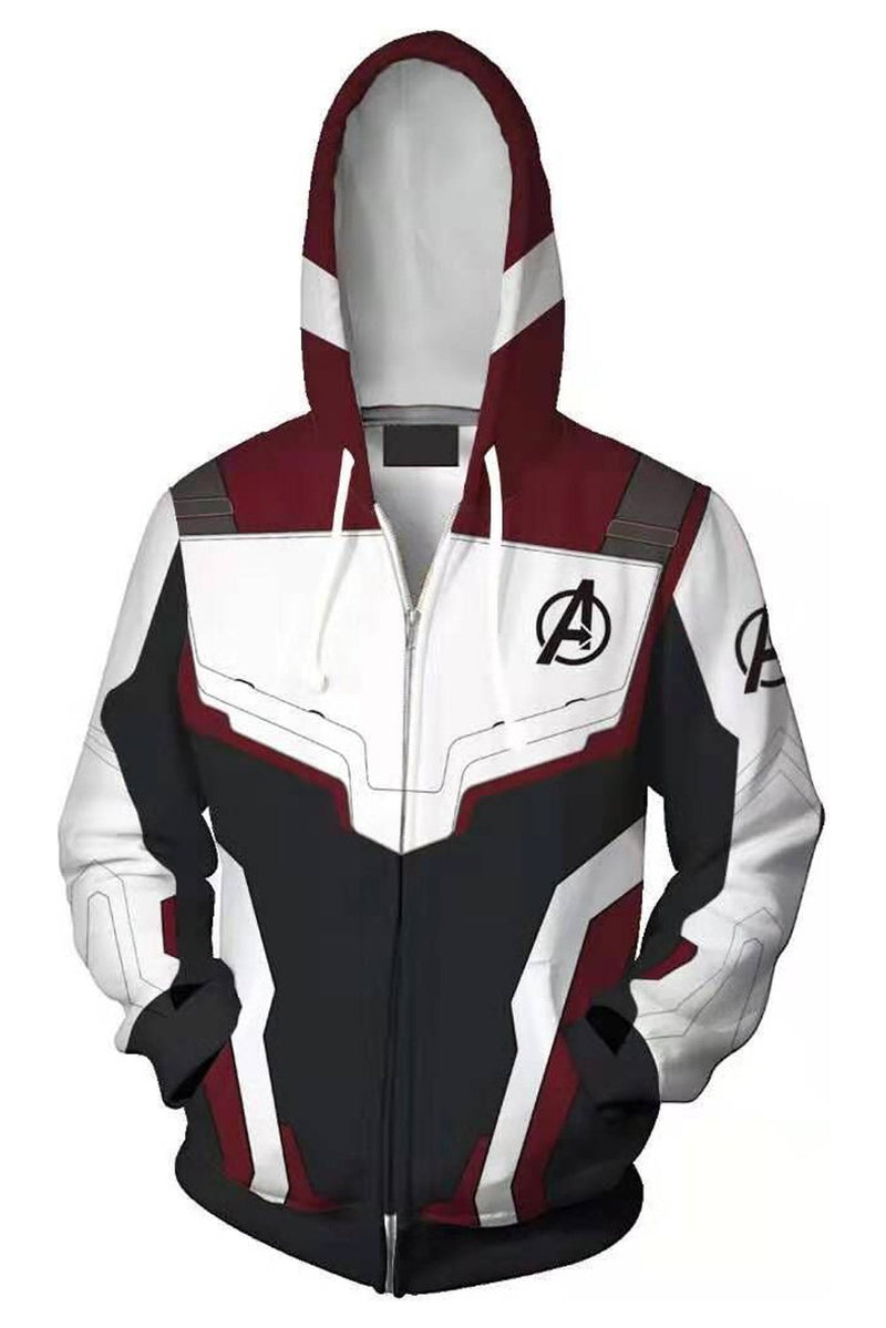 Avenger's Endgame Hoodie Quantum Realm Suit Zip Up Pullover Jacket Sweatshirt For Adults