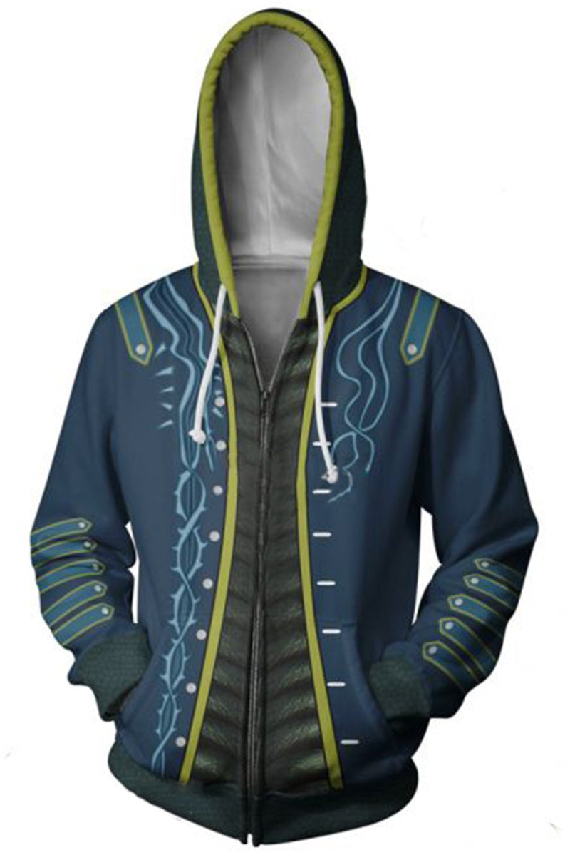 Teen Hoodie Devil May Cry Vergil Zip Up Sweatshirt Adult Unisex