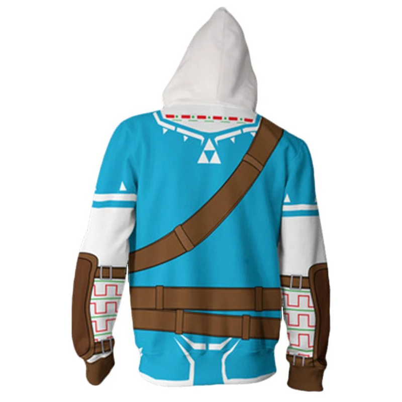 Unisex Link Hoodies The Legend of Zelda Zip Up 3D Print Jacket Sweatshirt