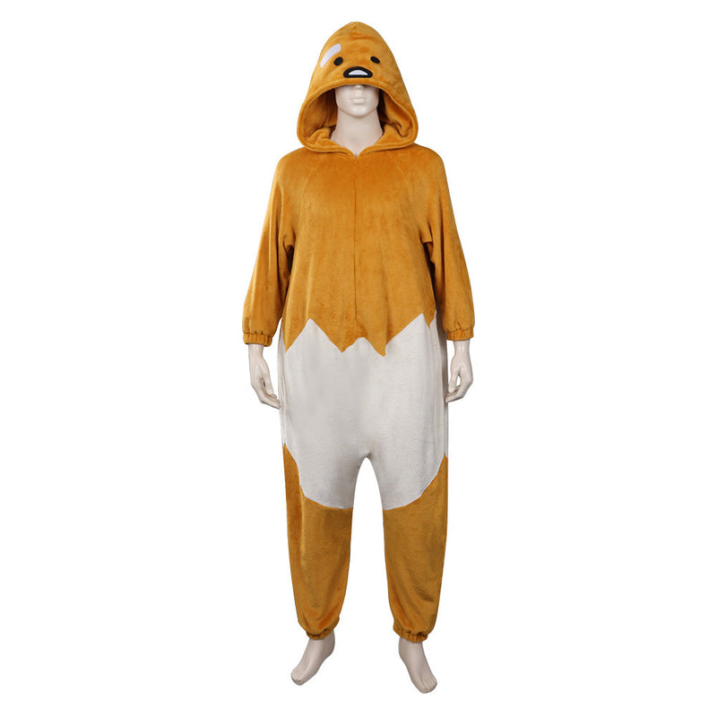 Gudetama: An Eggcellent Adventure Gudetama Cosplay Costume Jumpsuit Sleepwear Onesies Pajamas Outfits