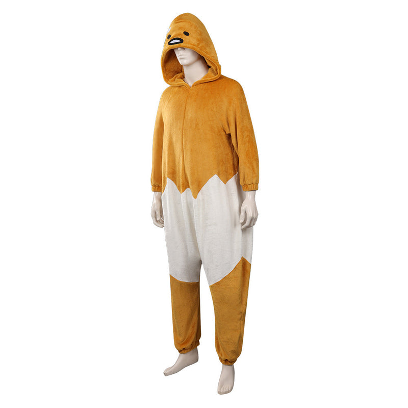 Gudetama: An Eggcellent Adventure Gudetama Cosplay Costume Jumpsuit Sleepwear Onesies Pajamas Outfits