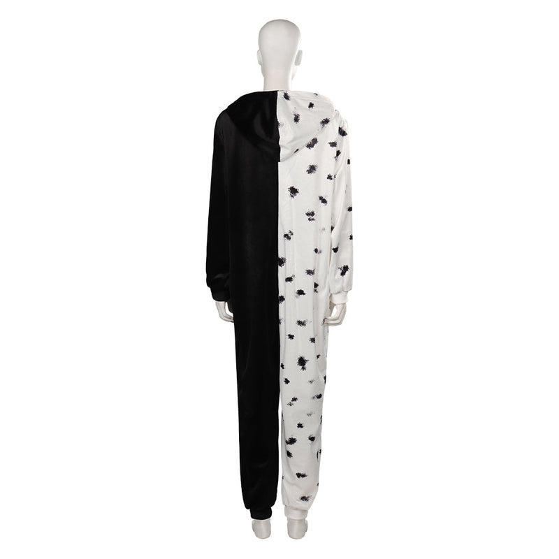 Cruella Cosplay Costume Sleepwear Jumpsuit Pajams Outfits Halloween Carnival Suit