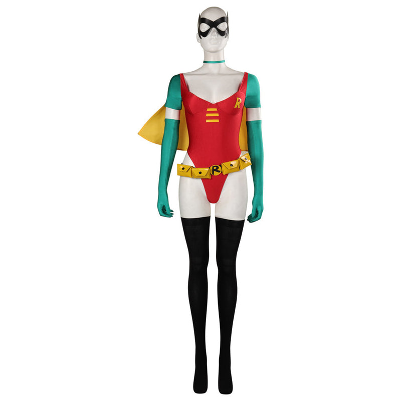 Woman Robin Cosplay Costume Sexy Junpsuit Cloak Outfits Halloween Carnival Suit