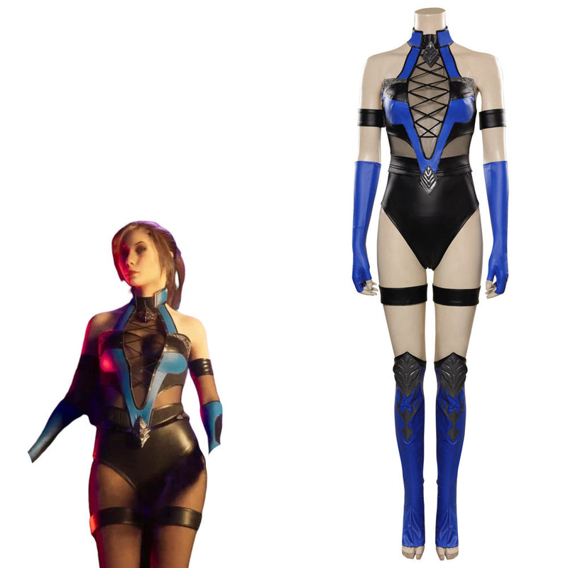 Mortal Kombat 4 Kitana Cosplay Costume Jumpsuit Outfits Halloween Carnival Suit