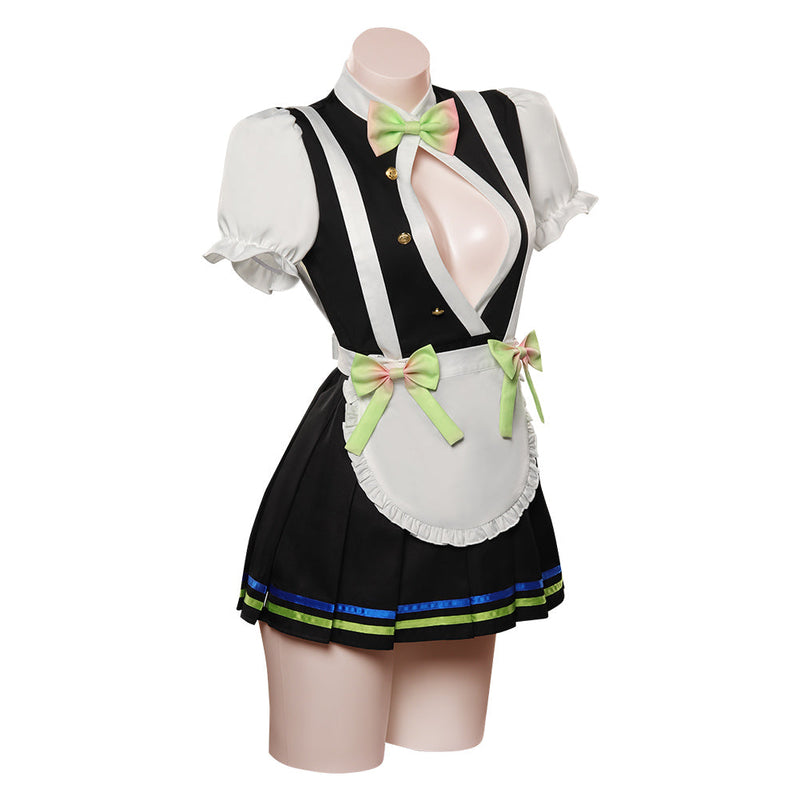 Demon Slayer Kanroji Mitsuri Cosplay Costume Maid Dress  Outfits Halloween Carnival Suit