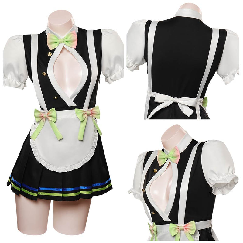 Demon Slayer Kanroji Mitsuri Cosplay Costume Maid Dress  Outfits Halloween Carnival Suit