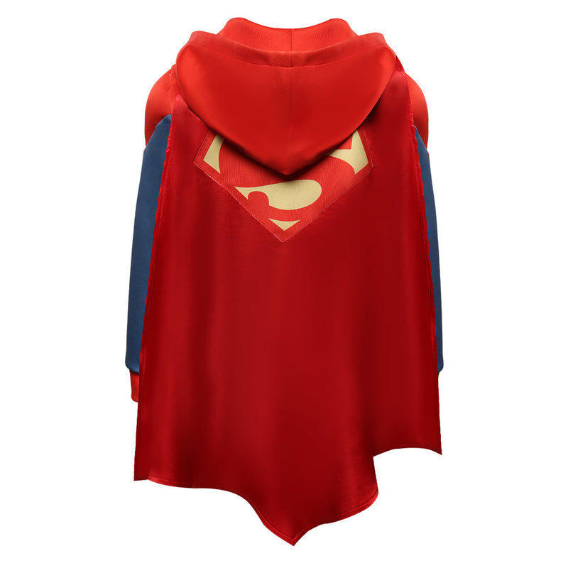 Kids Children Batman and Superman: Battle of the Super Sons-Superman Cosplay Costume Hoodie Outfits