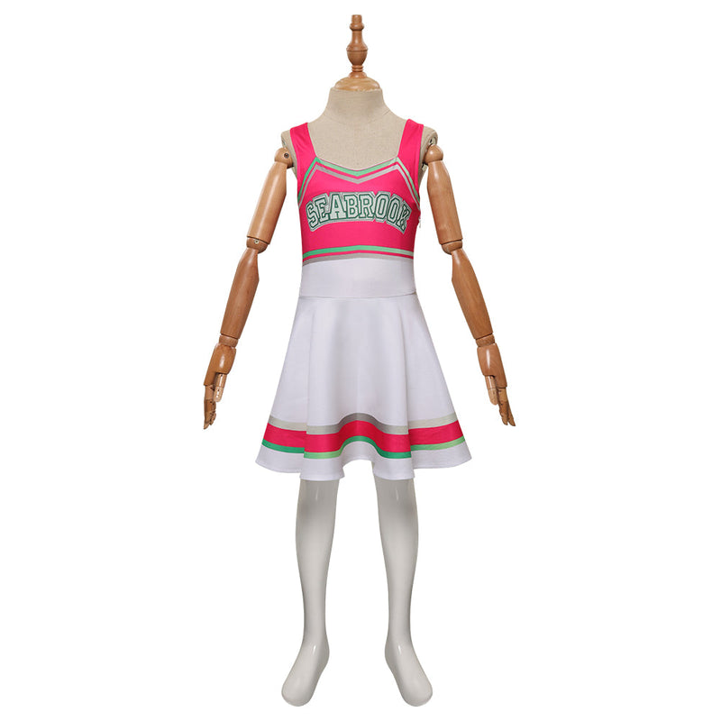 Kids Girls Zombies 3 Addison Wells Cosplay Costume Cheerleading Dress Outfits