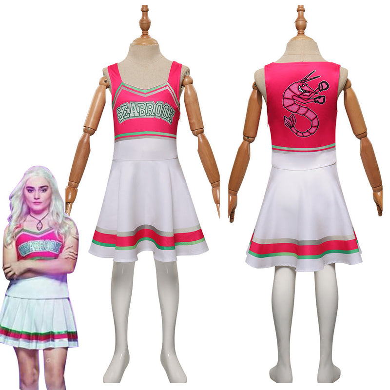 Kids Girls Zombies 3 Addison Wells Cosplay Costume Cheerleading Dress Outfits