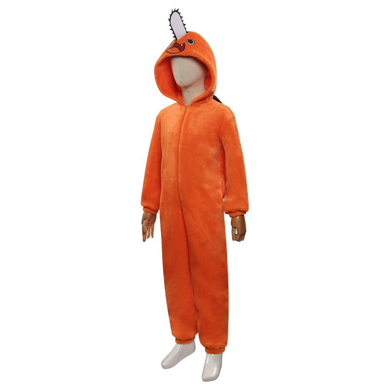 Kids Chainsaw Man-Pochita Cosplay Costume Jumpsuit Pajamas Sleepwear Halloween Carnival Suit