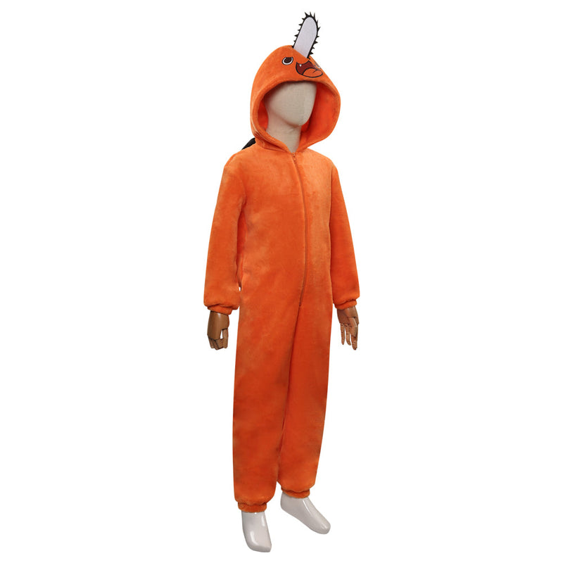 Kids Chainsaw Man-Pochita Cosplay Costume Jumpsuit Pajamas Sleepwear Halloween Carnival Suit