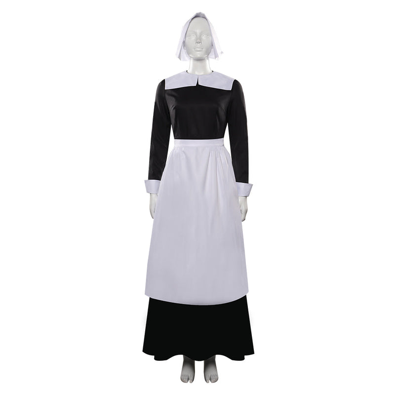 Wednesday (2022) Wednesday Addams Maid Dress Cosplay Costume Outfits Halloween Carnival Suit