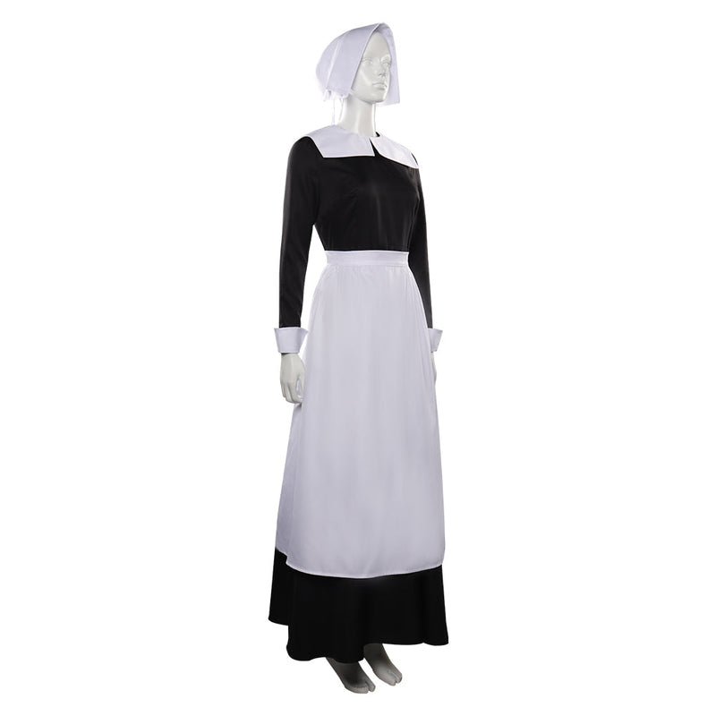 Wednesday (2022) Wednesday Addams Maid Dress Cosplay Costume Outfits Halloween Carnival Suit