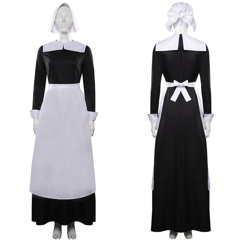 Wednesday (2022) Wednesday Addams Maid Dress Cosplay Costume Outfits Halloween Carnival Suit