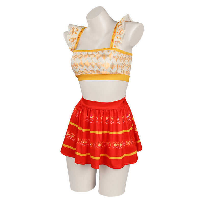 Encanto Dolores Madrigal Original Designer Cosplay Costume Two-pieces Skirt Swimsuit