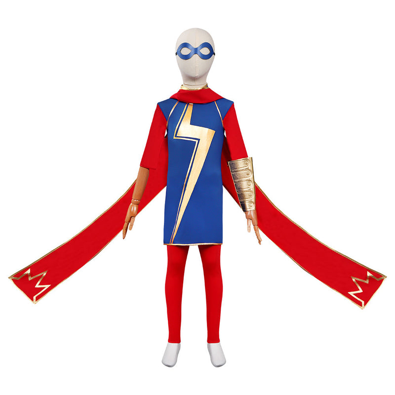 Kids Children Ms.Marvel 2022 Kamala Khan Cosplay Costume Outfits Halloween Carnival Suit