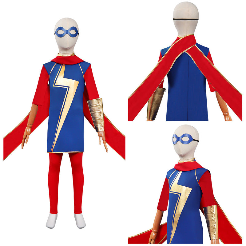 Kids Children Ms.Marvel 2022 Kamala Khan Cosplay Costume Outfits Halloween Carnival Suit