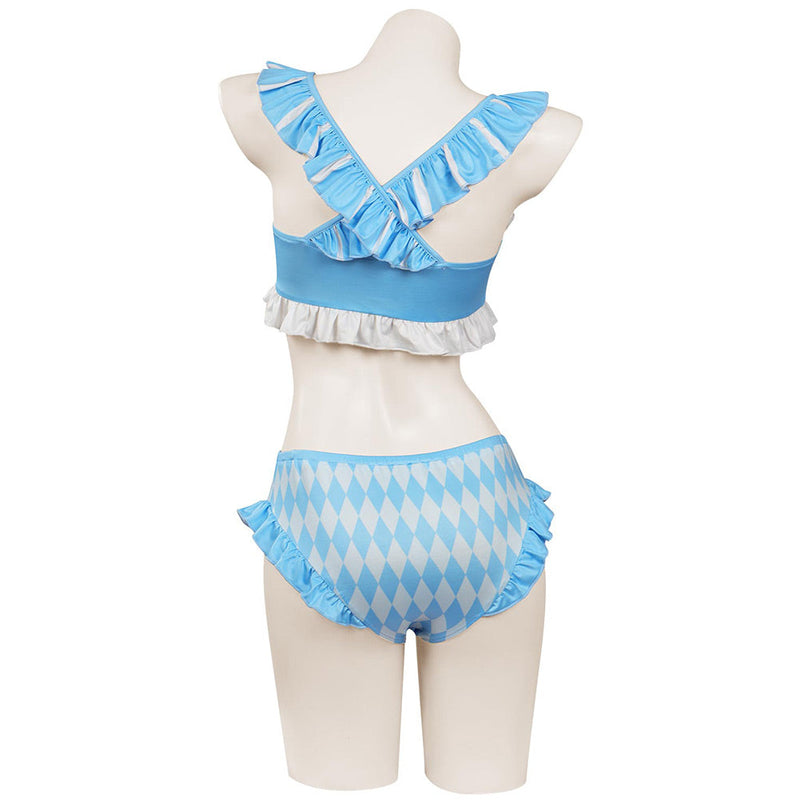 Alice in Wonderland Alice Swimsuit Cosplay Costume Two-Piece Bikini Swimwear Outfits