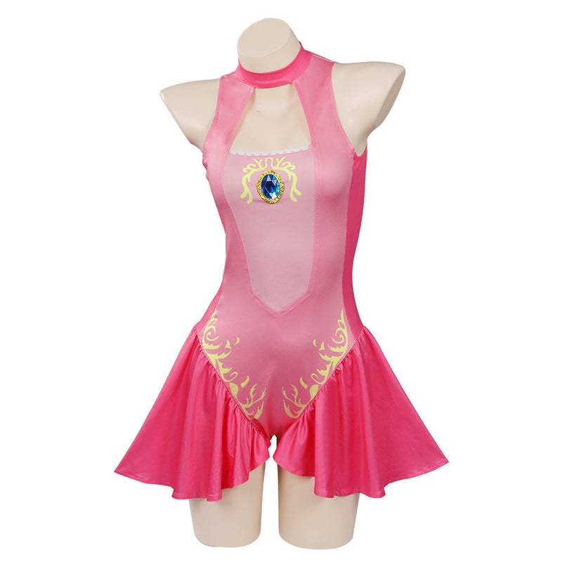 Princess Peach Swimsuit Cosplay Costume Jumpsuit Swimwear Outfits