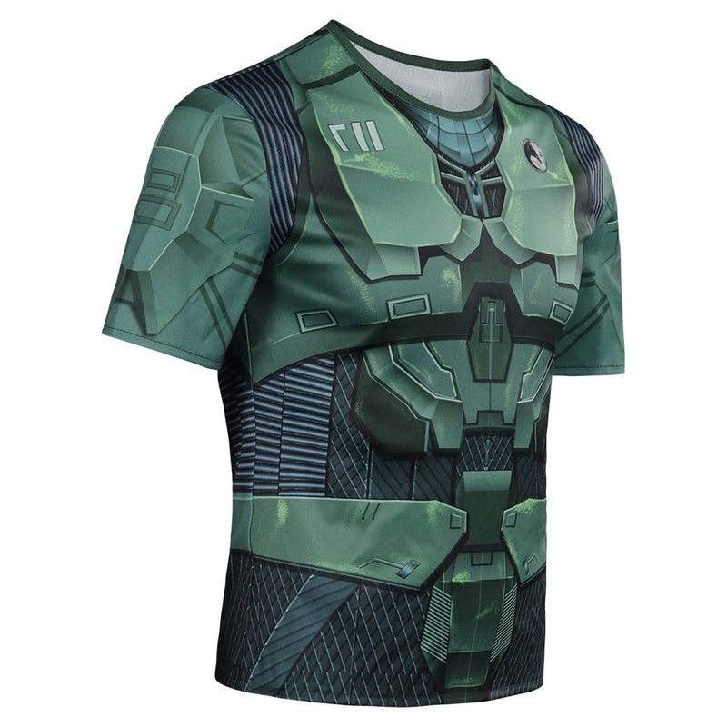 Halo Season 1 Master Chief John 117 Cosplay Costume Short Sleeve 3D Print T-shirt