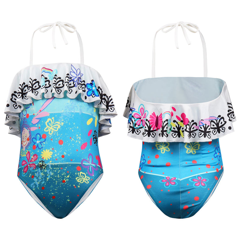 Kids Children Encanto Mirabel Original Design Swimsuit Cosplay Costume Jumpsuit Swimwear Outfits
