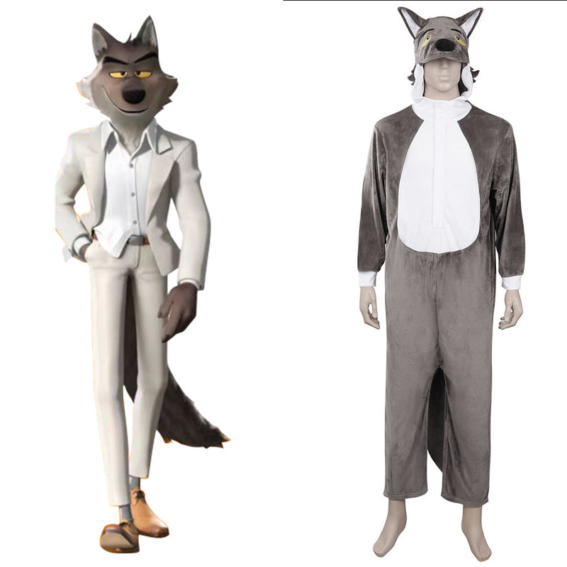 The Bad Guys Wolf Cosplay Costume Sleepwear Jumpsuit Pajamas