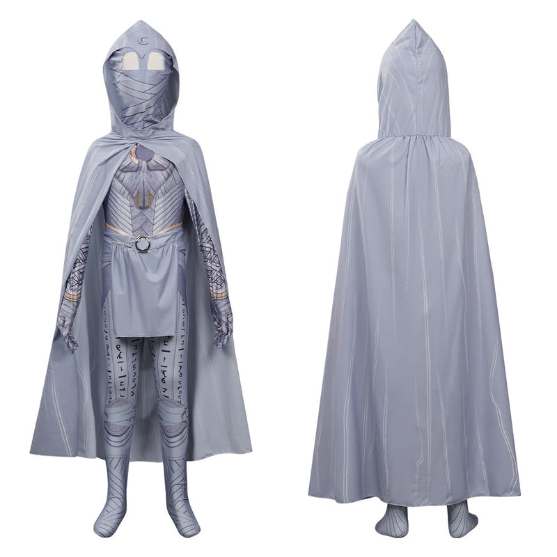 Kids Children Moon Knight Marc Spector Cosplay Costume Jumpsuit Cloak Outfits Halloween Carnival Suit