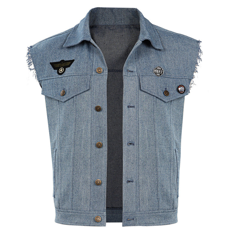 Stranger Things Season 4 (2022) Steve Harrington Cowboy Vest Retro Denim Vest Jacket