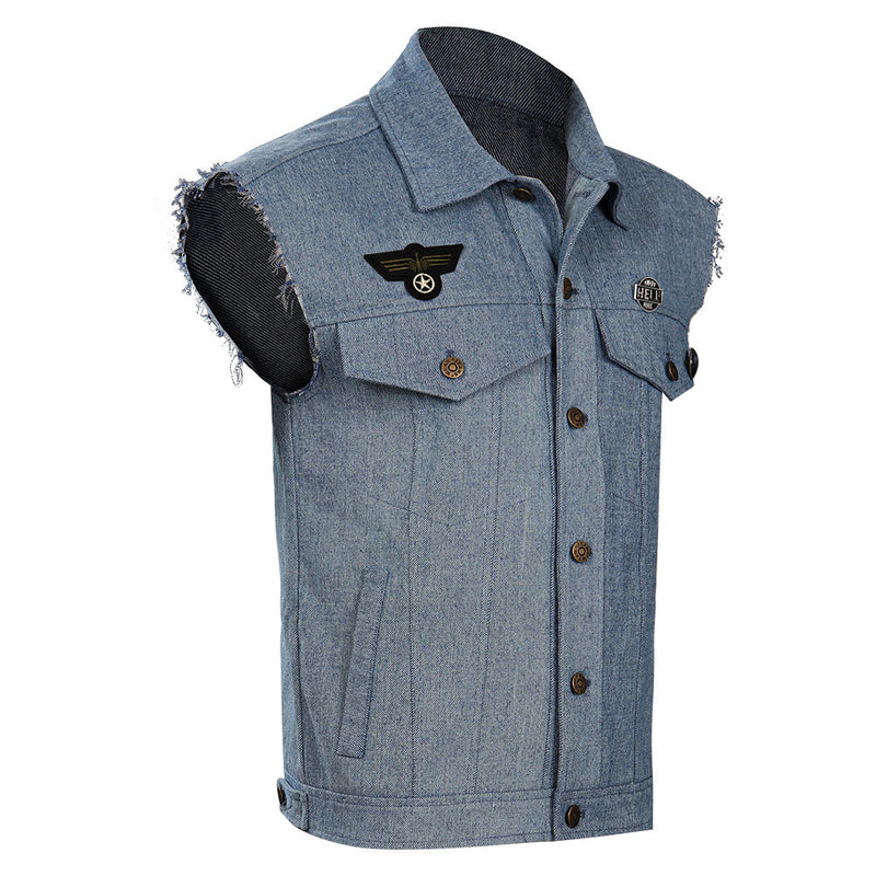 Stranger Things Season 4 (2022) Steve Harrington Cowboy Vest Retro Denim Vest Jacket