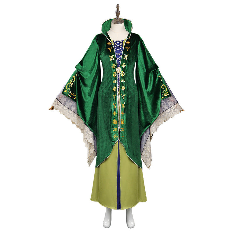 Adult Kids Hocus Pocus 2 Winifred Sanderson Cosplay Costume Dress Outfits Halloween Carnival Suit