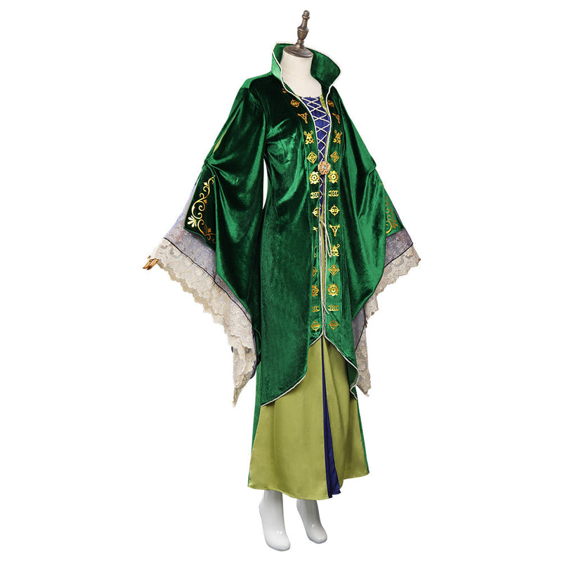 Adult Kids Hocus Pocus 2 Winifred Sanderson Cosplay Costume Dress Outfits Halloween Carnival Suit