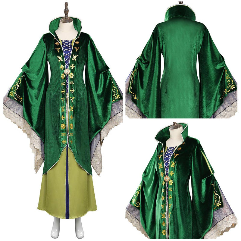 Adult Kids Hocus Pocus 2 Winifred Sanderson Cosplay Costume Dress Outfits Halloween Carnival Suit