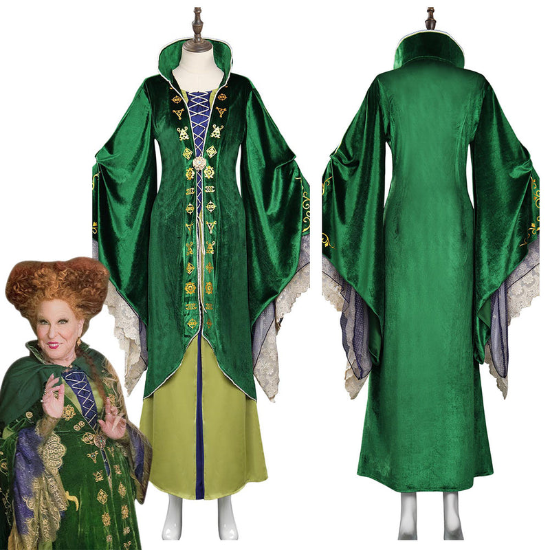 Adult Kids Hocus Pocus 2 Winifred Sanderson Cosplay Costume Dress Outfits Halloween Carnival Suit