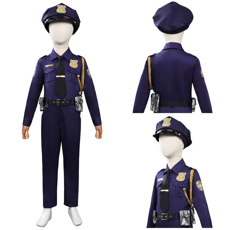 Kids Children 2022 Zootopia 2 Nick Cosplay Costume Police Uniform Outfits Halloween Carnival Suit