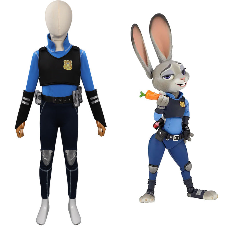 Kids Children 2022 Zootopia 2 Judy Cosplay Costume Police Uniform Outfits Halloween Carnival Suit