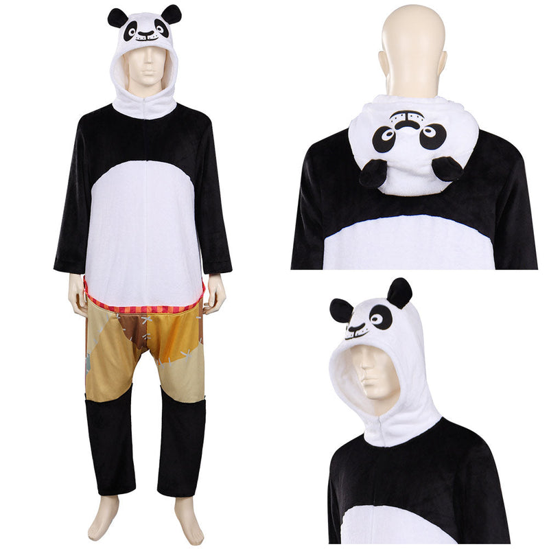 Adult Kung Fu Panda: The Dragon Knight Po Cosplay Costume Jumpsuit Sleepwear Pajamas Outfits