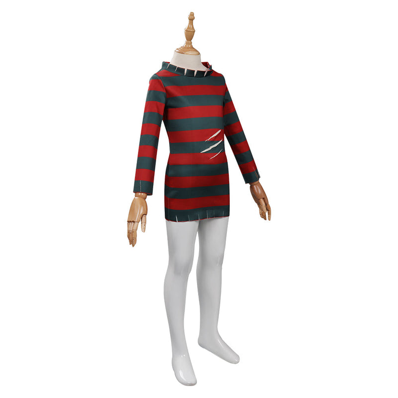 Kids Children A Nightmare On Elm Street：Freddy Krueger Cosplay Costume Girls Dress Outfits Halloween Carnival Costume