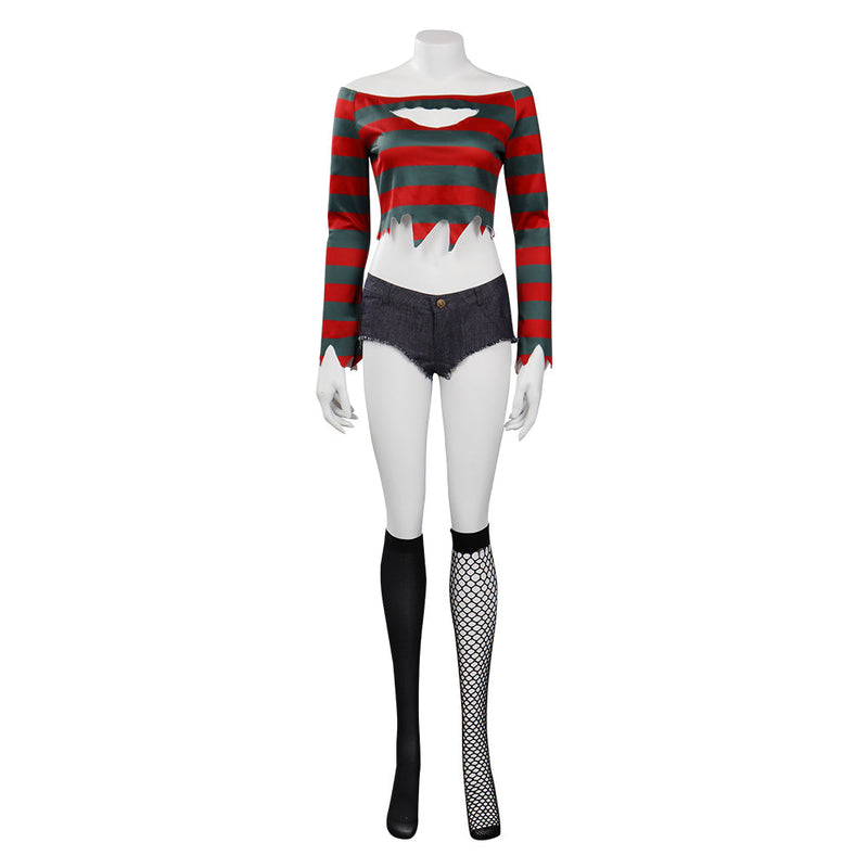 A Nightmare On Elm Street：Freddy Krueger Cosplay Costume Outfits Halloween Carnival Suit