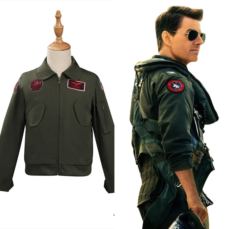 Kids Children Top Gun: Maverick Cosplay Costume Bomber Jacket Outfits Halloween Carnival Suit