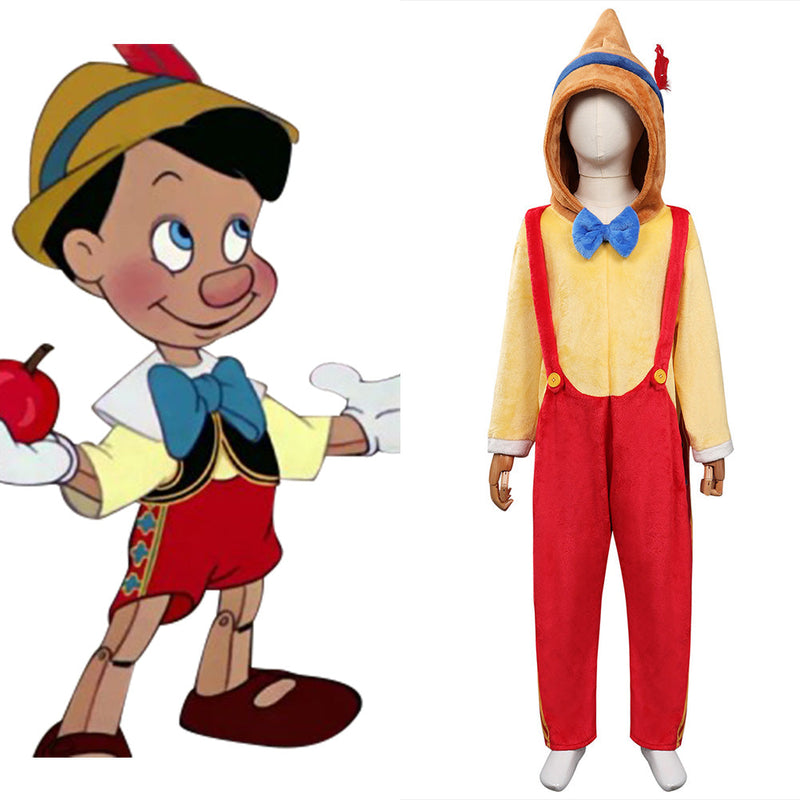 Children Kids  Pinocchio Cosplay Costume Jumpsuit Sleepwear Pajamas Halloween Carnival Suit