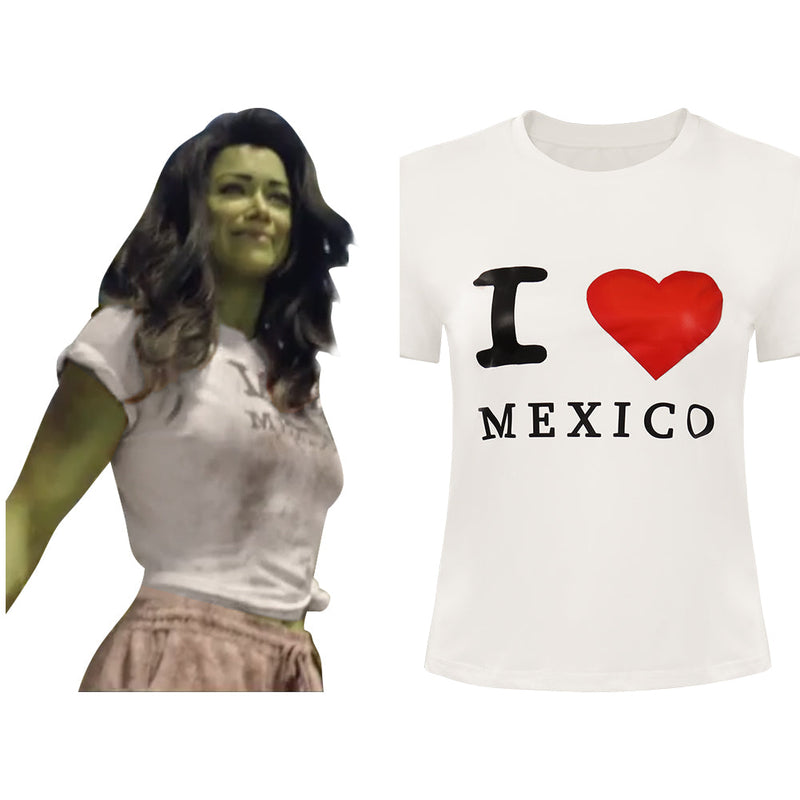 Adult She-Hulk Jennifer Walters Cosplay T-shirt Print Short Sleeve Shirt Halloween Carnival Suit