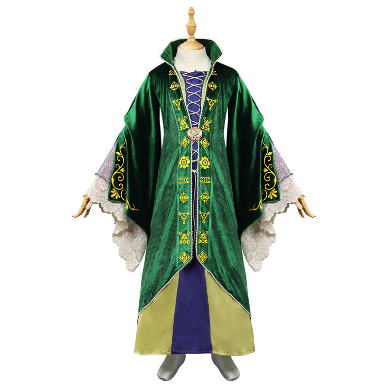 Kids Children Hocus Pocus 2 Winifred Sanderson Cosplay Costume Dress Outfits Halloween Carnival Suit