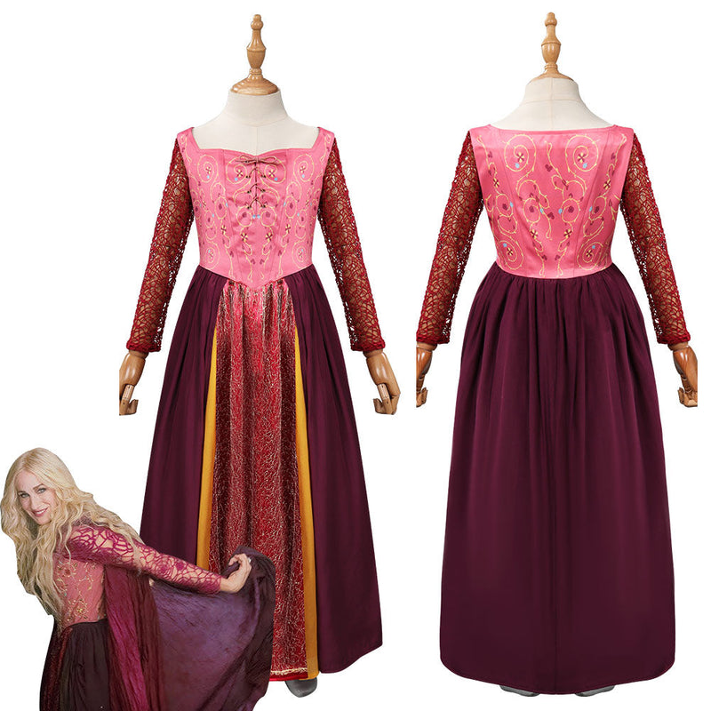 Kids Children Hocus Pocus 2 Sarah Sanderson Cosplay Costume Dress Outfits Halloween Carnival Suit